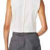 Theory Sleeveless Cropped Tank Ivory Women's Top-1