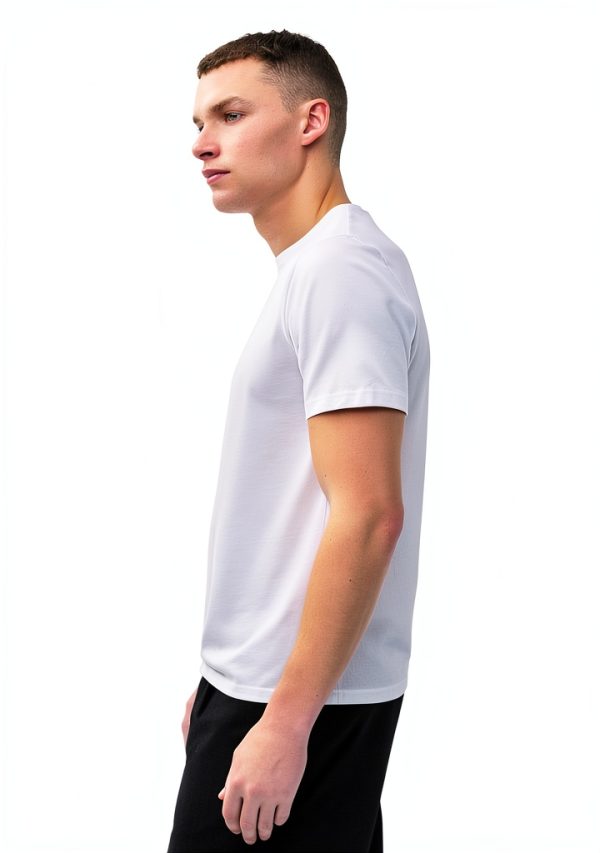 Men's White T-Shirt BrandName Lightweight Jersey-4