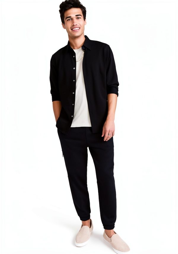 Theory Men's Button-Down Stretch Knit Shirt-4