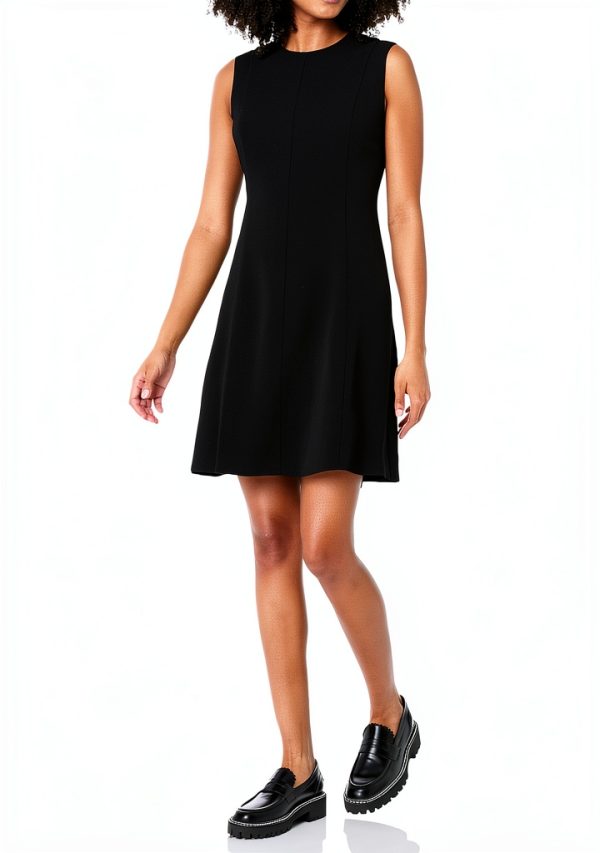 Theory Black Sleeveless Mini Dress Women Club-0