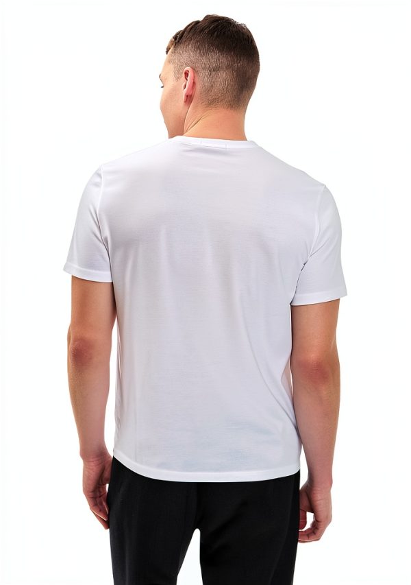 Men's White T-Shirt BrandName Lightweight Jersey-3