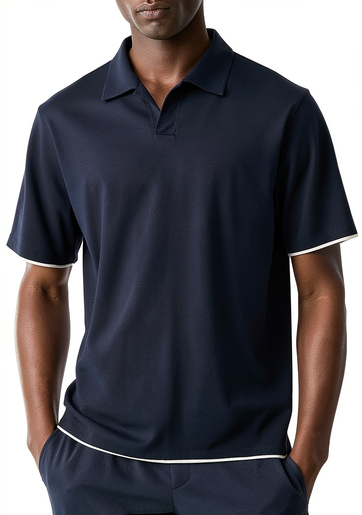 Theory men's polo shirt in a casual office setting