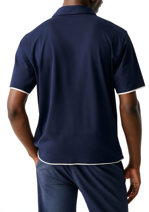 Men's Polo Shirt Theory Breathable Black Carbon-3